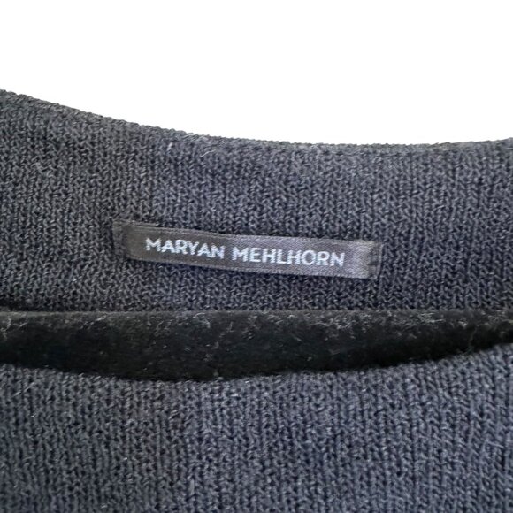 Maryan Mehlhorn Women's Black Knitted Round Neck Shirt Dress Size S - Picture 8 of 12